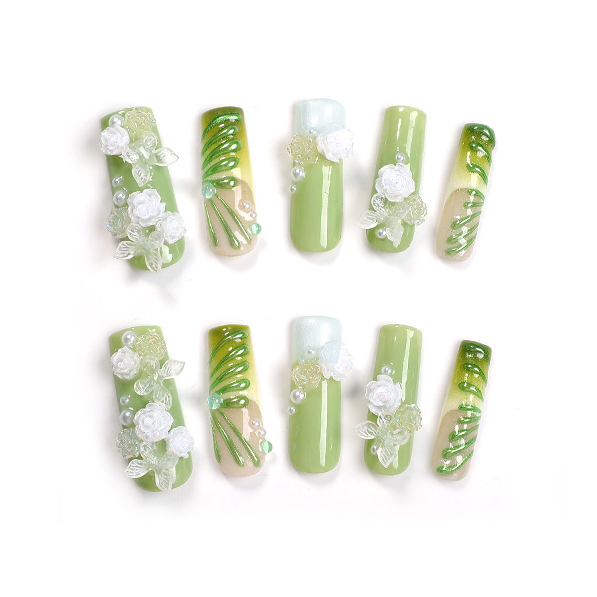 Heavy Industry Heart Shape Nail Art Kit with Diamond and Jelly Glue - Handmade Wear