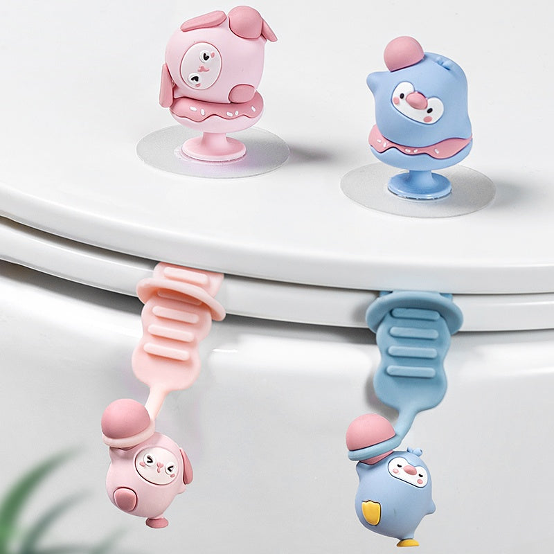 Toilet Lid Lifter Anti-Dirt Silicone Device for Bathroom, Multiple Colors
