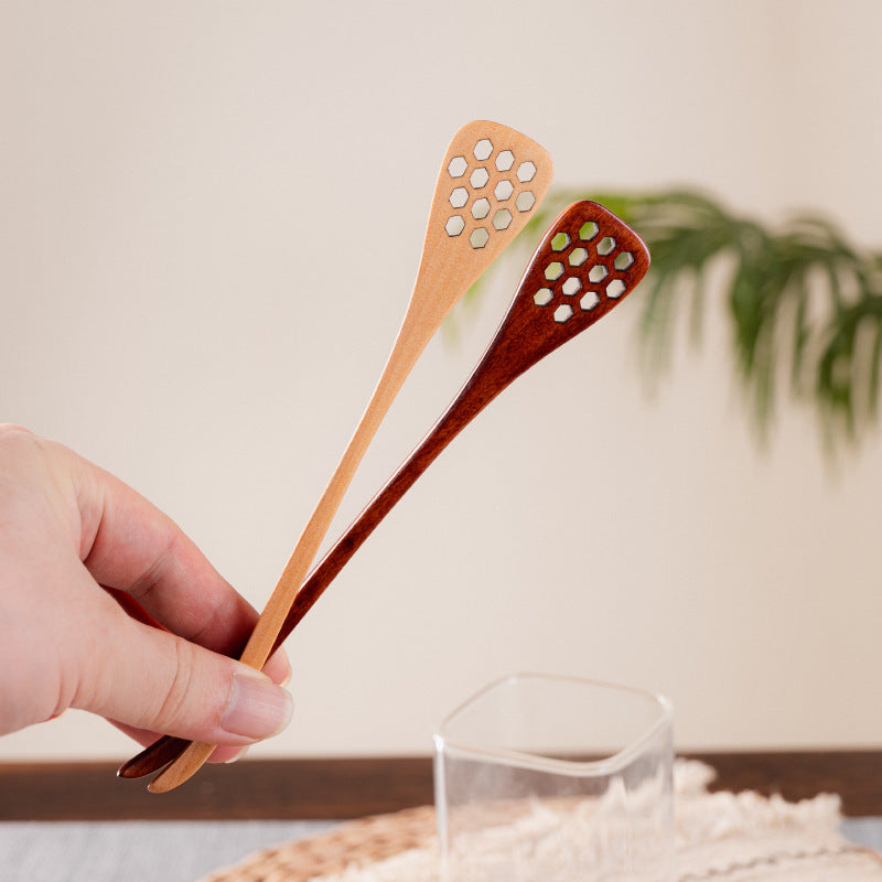 Wooden Honeycomb Stirring Spoon Long Handle Kitchen Utensil