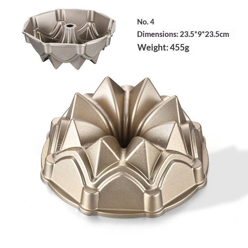 Cast Aluminum Hollow Cake Mold for Baking - Multi-Color Variants