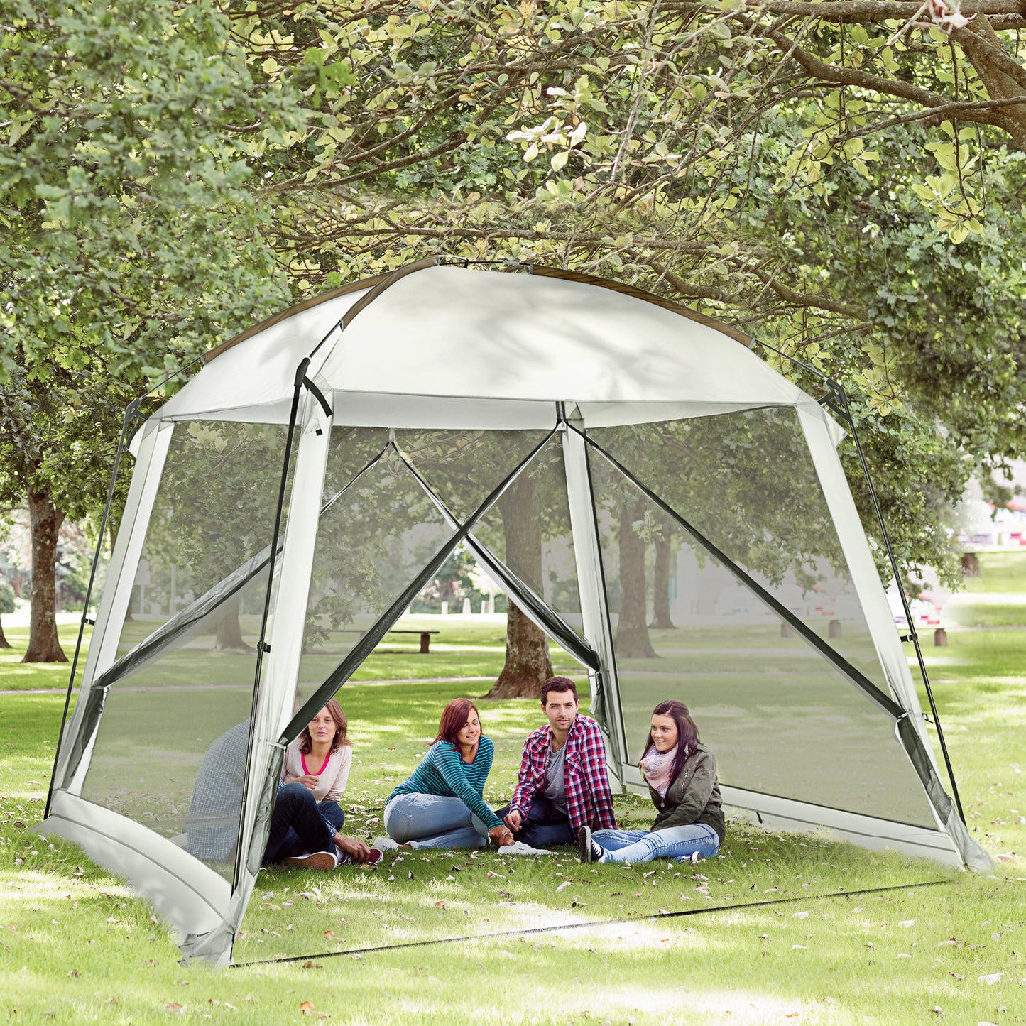10x10 Screen Tent with UV50+ Protection - Easy Setup for 6-8 People