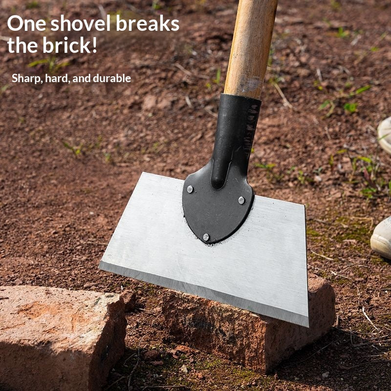 Heavy-Duty Snow and Livestock Manure Scraper with Wooden Handle - Multiple Sizes