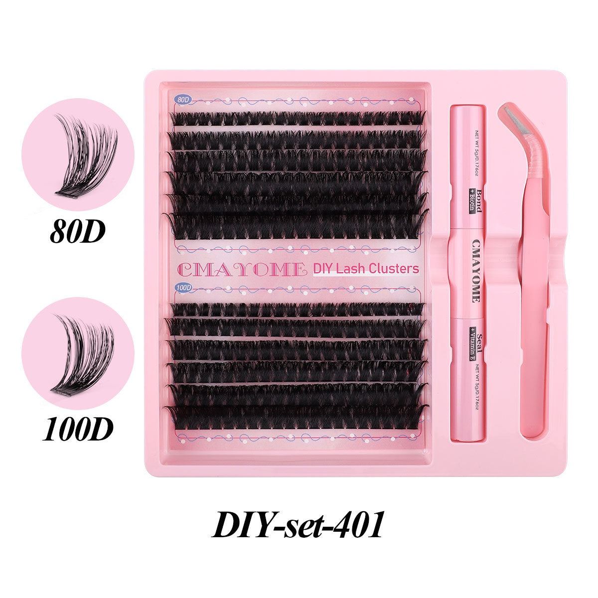 Natural Thick Fake Eyelash Set - DIY Cluster & Split Style for Makeup