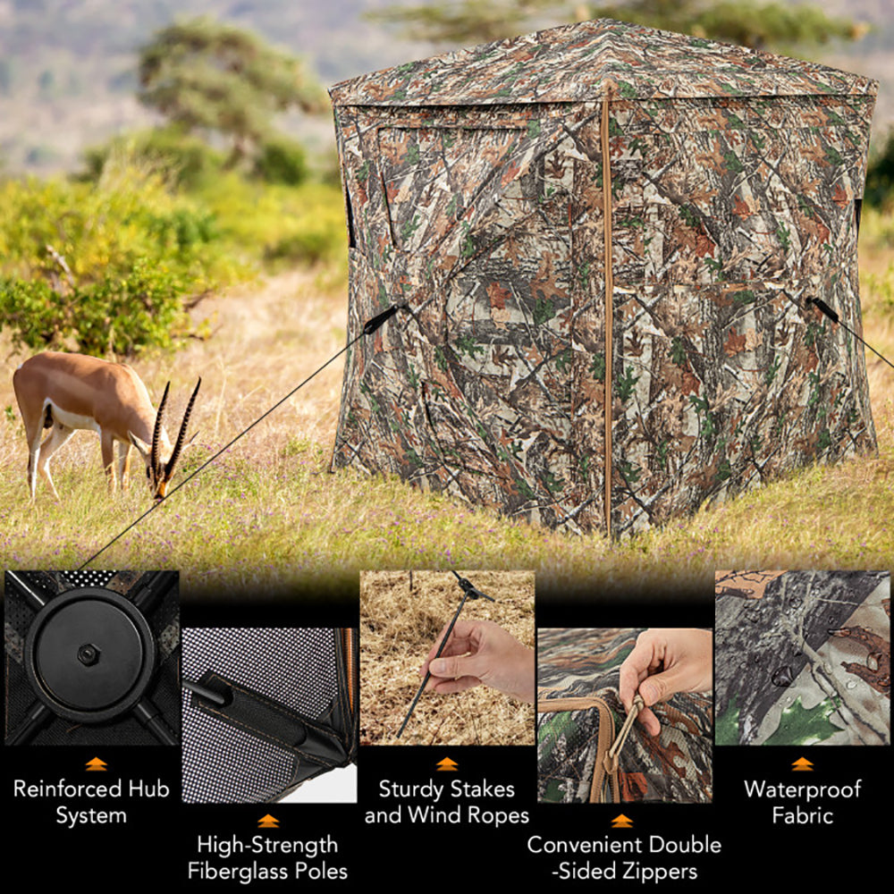 5-IN-1 Detachable Hunting Blind for 2-3 People - Camouflage