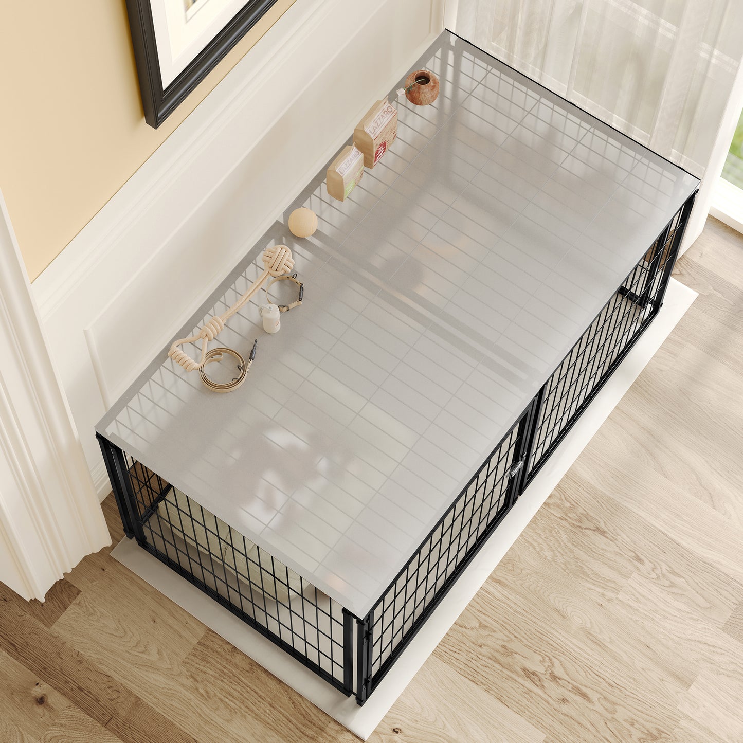 Large Dog Cage 48 Kennel For Medium Dogs Puppy Playpen With Top, Pet