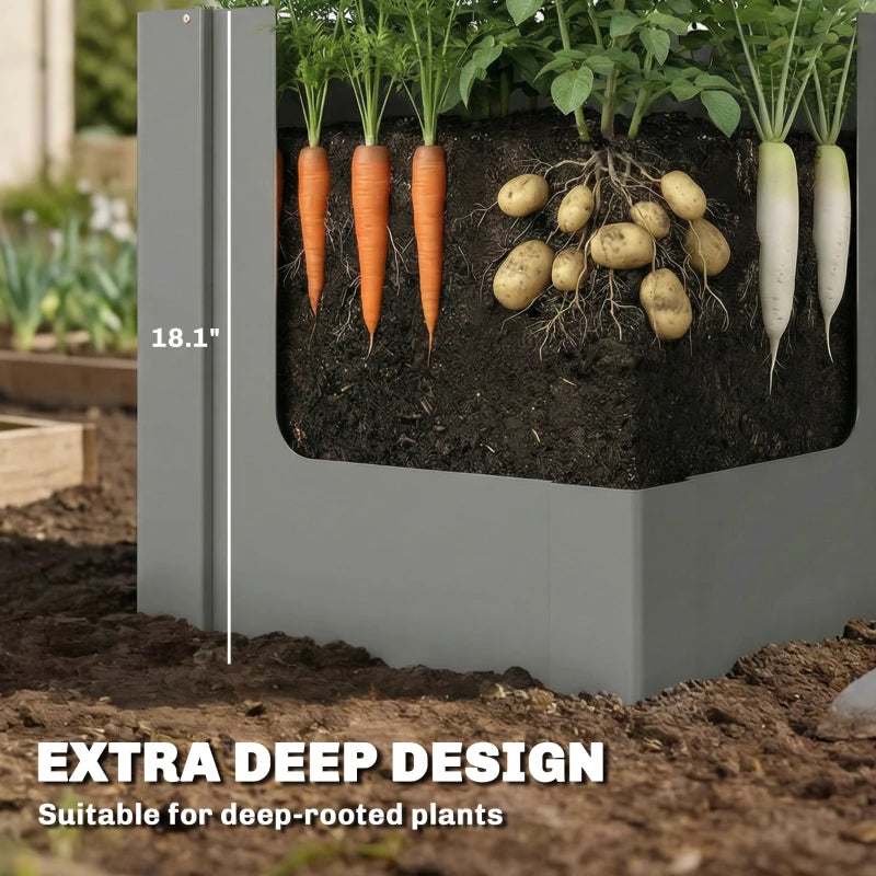 Outdoor Elevated Garden Planter Box - Black Steel