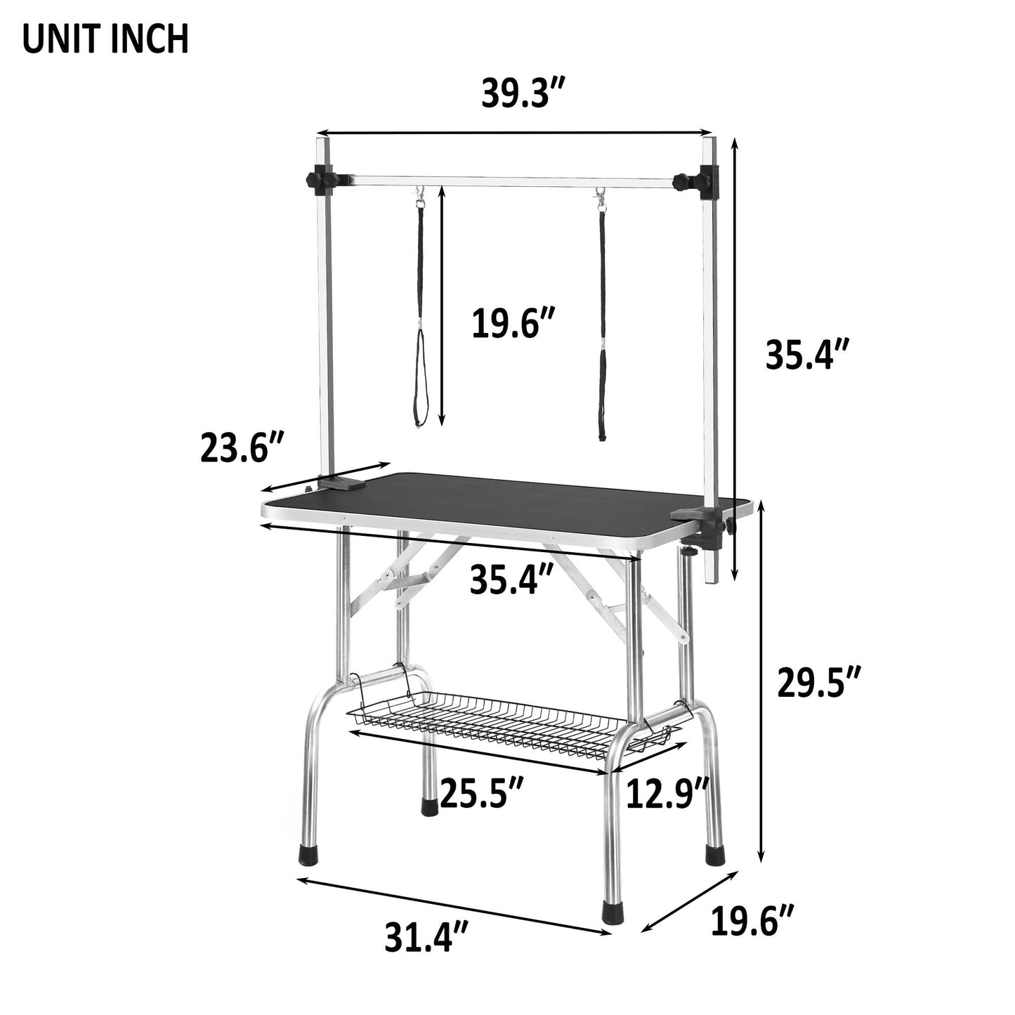 Heavy Duty Adjustable Dog Grooming Table with Non-Slip Surface