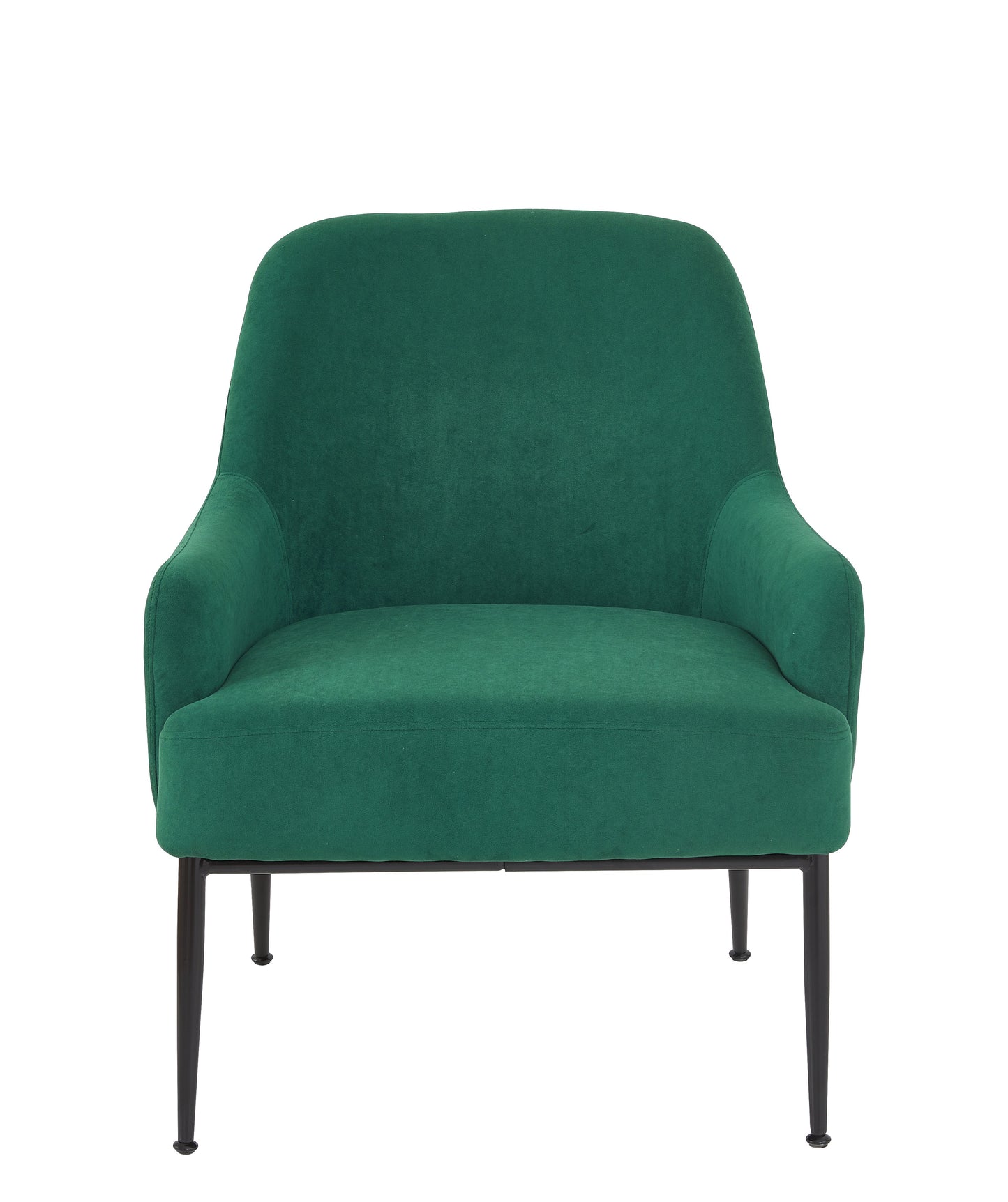 Green Velvet Accent Chair, Modern Upholstered Armchair With Metal