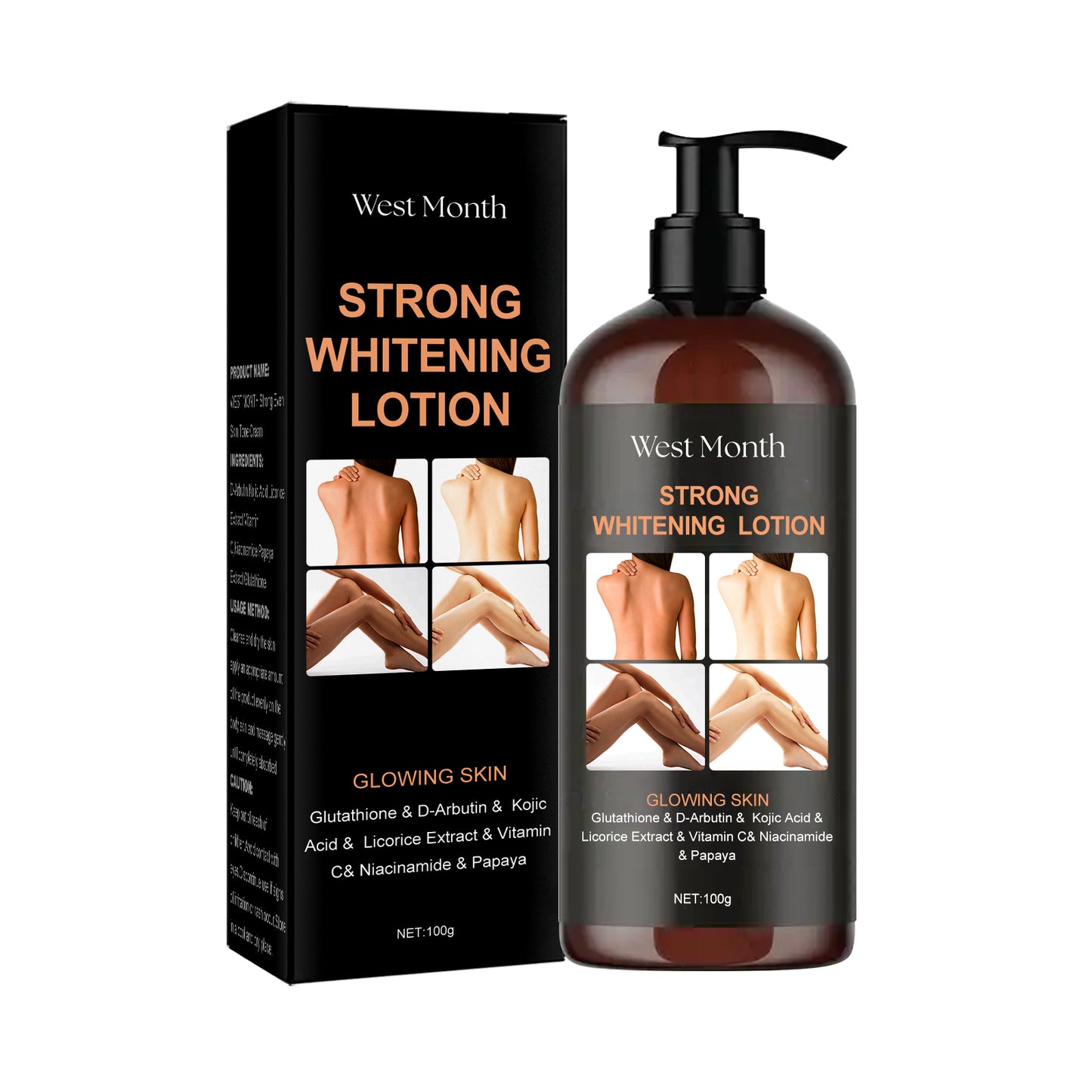Brightening Body Lotion with Kojic Acid & Licorice Extract - Moisturizing Cream