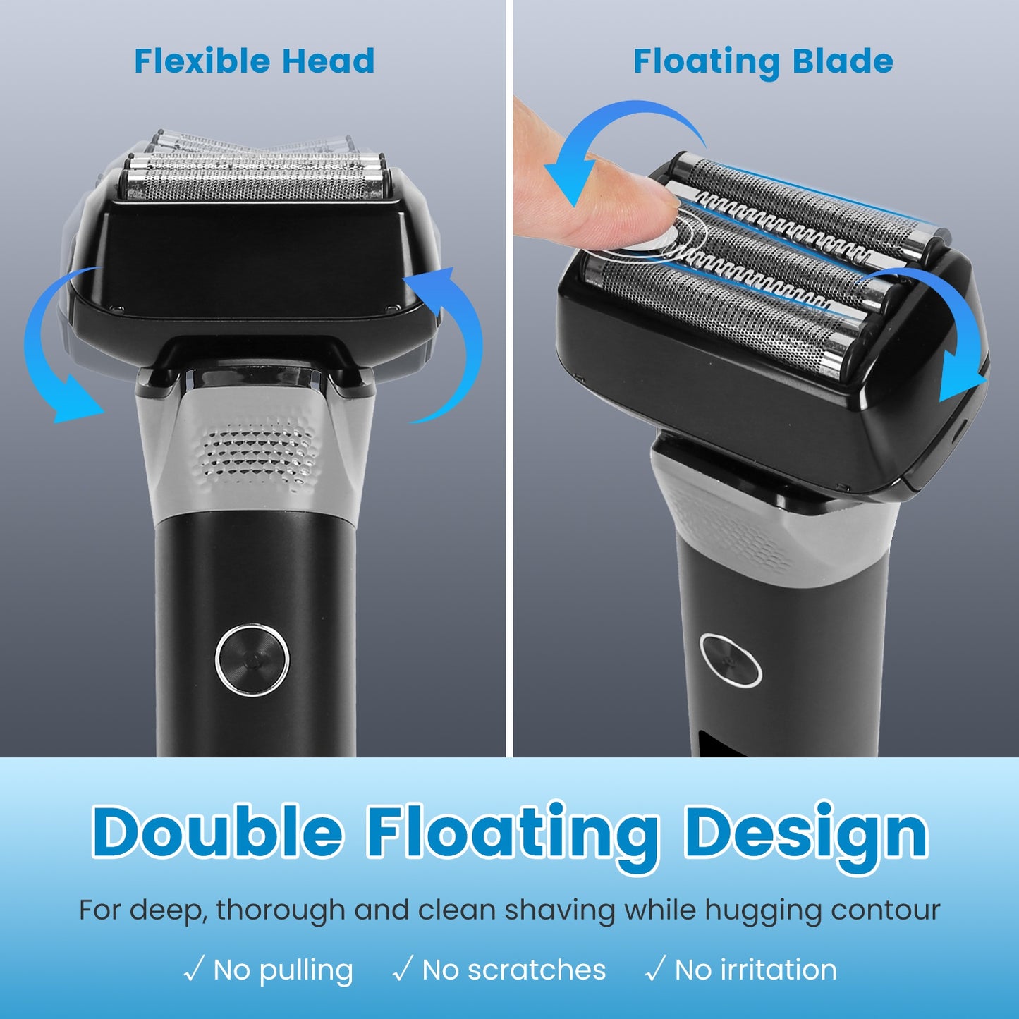 5-Blade Electric Foil Shaver for Men - Wet & Dry Beard Trimmer - Black