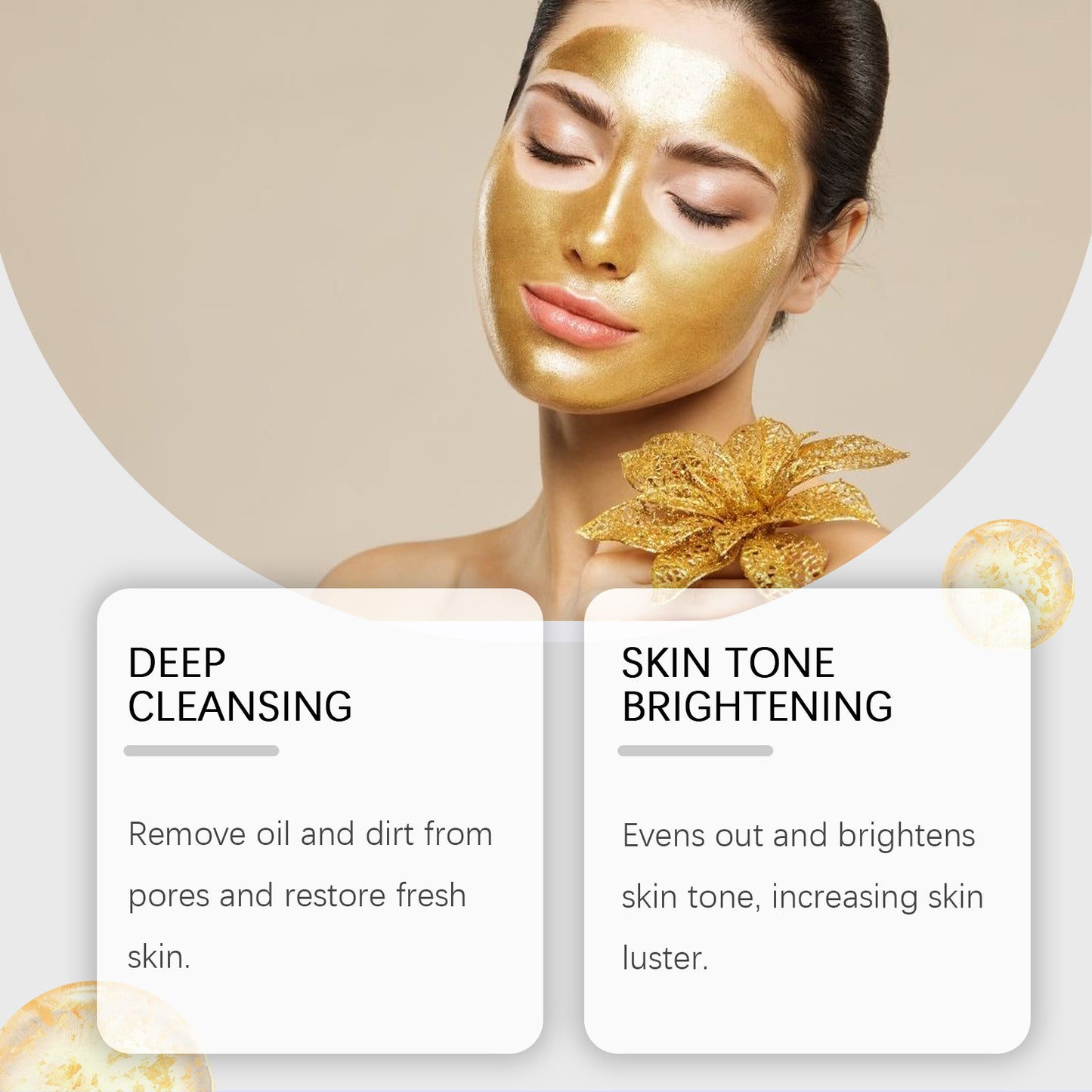 Gold Facial Cleansing Mask - Hydrating Vitamin C & Aloe Pore Reducing Mask