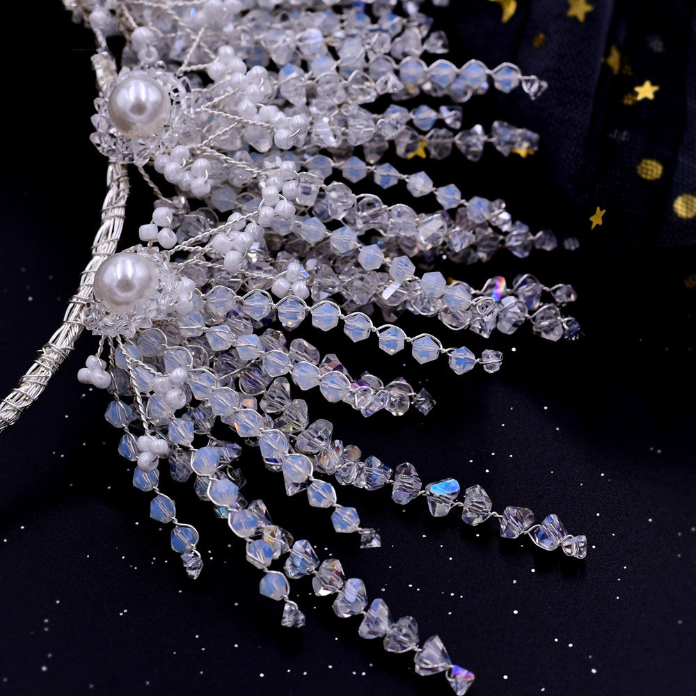 Silver Crystal Wedding Crown Tiara Headpiece