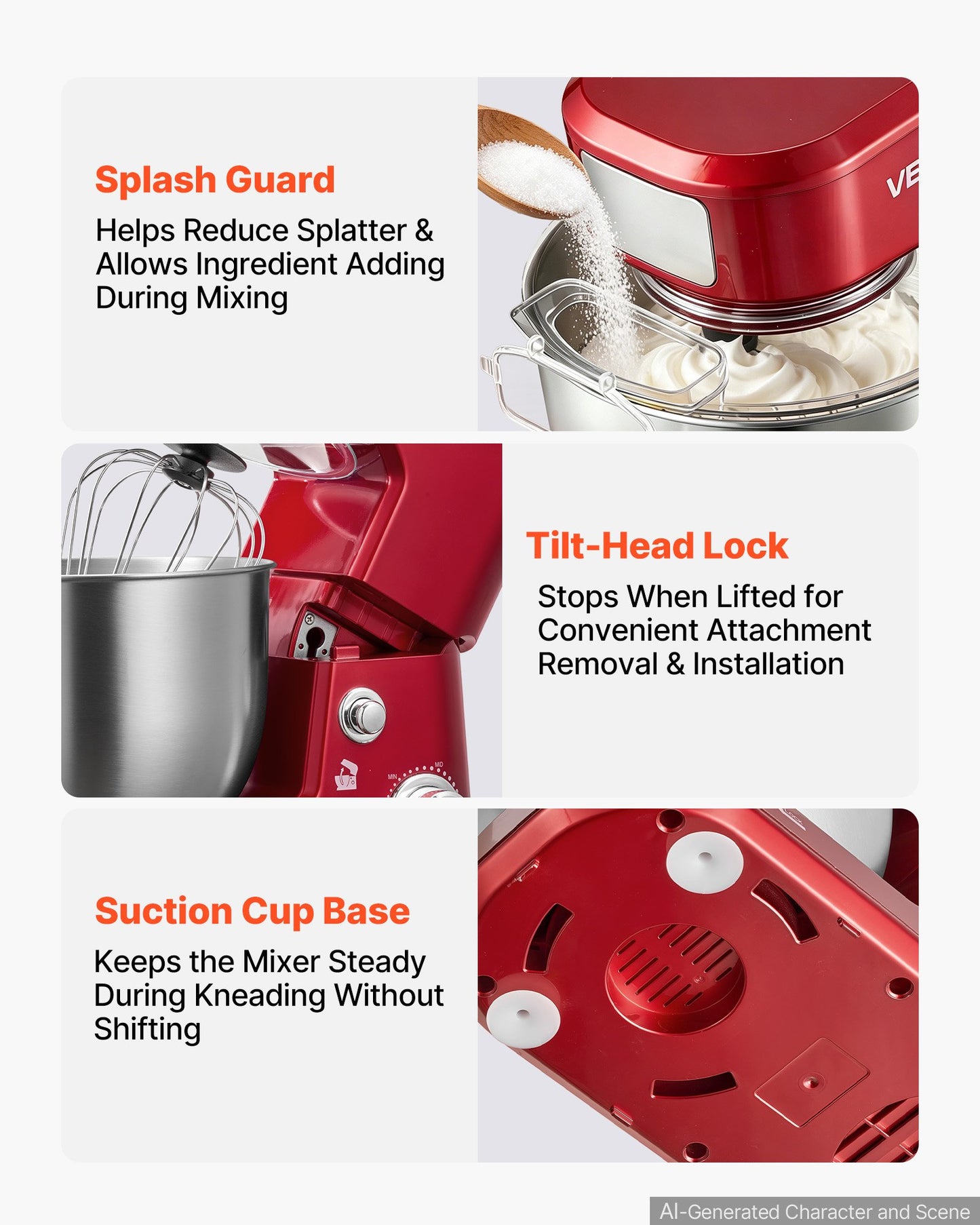 5.3+4.2 Qt Tilt Head Stand Mixer 400W with Stainless Steel Bowl & Accessories