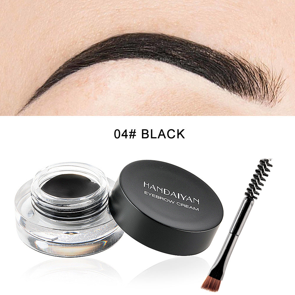 Waterproof Long-Lasting Eyebrow Cream Set - 12 Colors with Brush