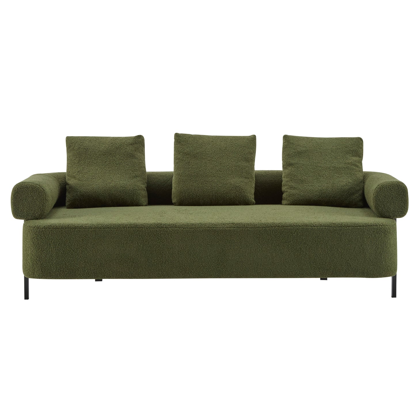 78 Modern 3-Seater Green Upholstered Sofa, Oversized Comfy Couch With