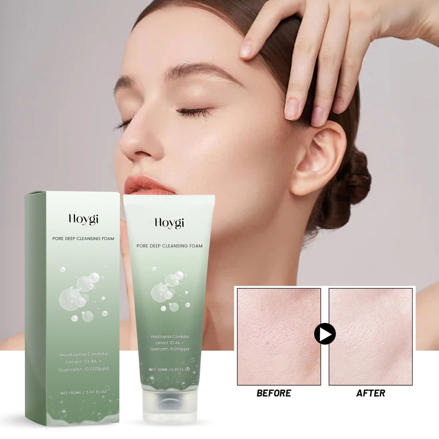 Deep Pore Cleansing Facial Foam - Moisturizing Daily Face Wash 150ml