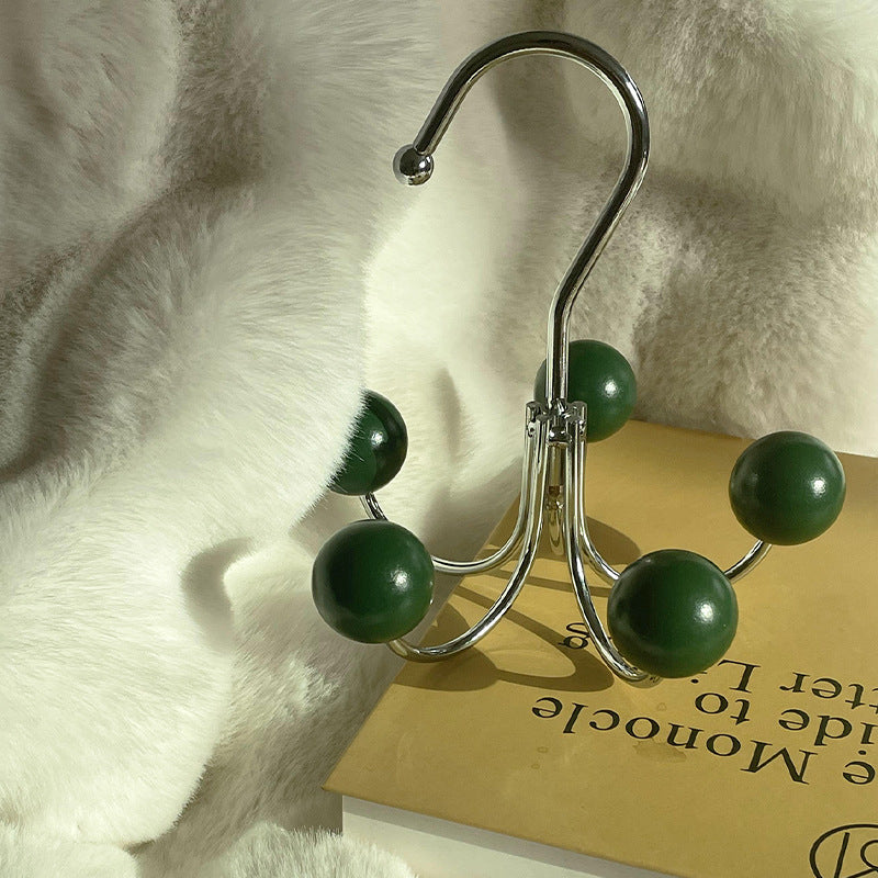 Multi-functional Rotating Hook Iron Clothing Rod for Wardrobe & Bathroom
