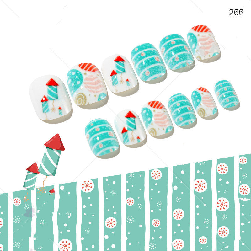 Christmas Kids Nail Stickers 24 Pieces Wearable Nail Art for Children