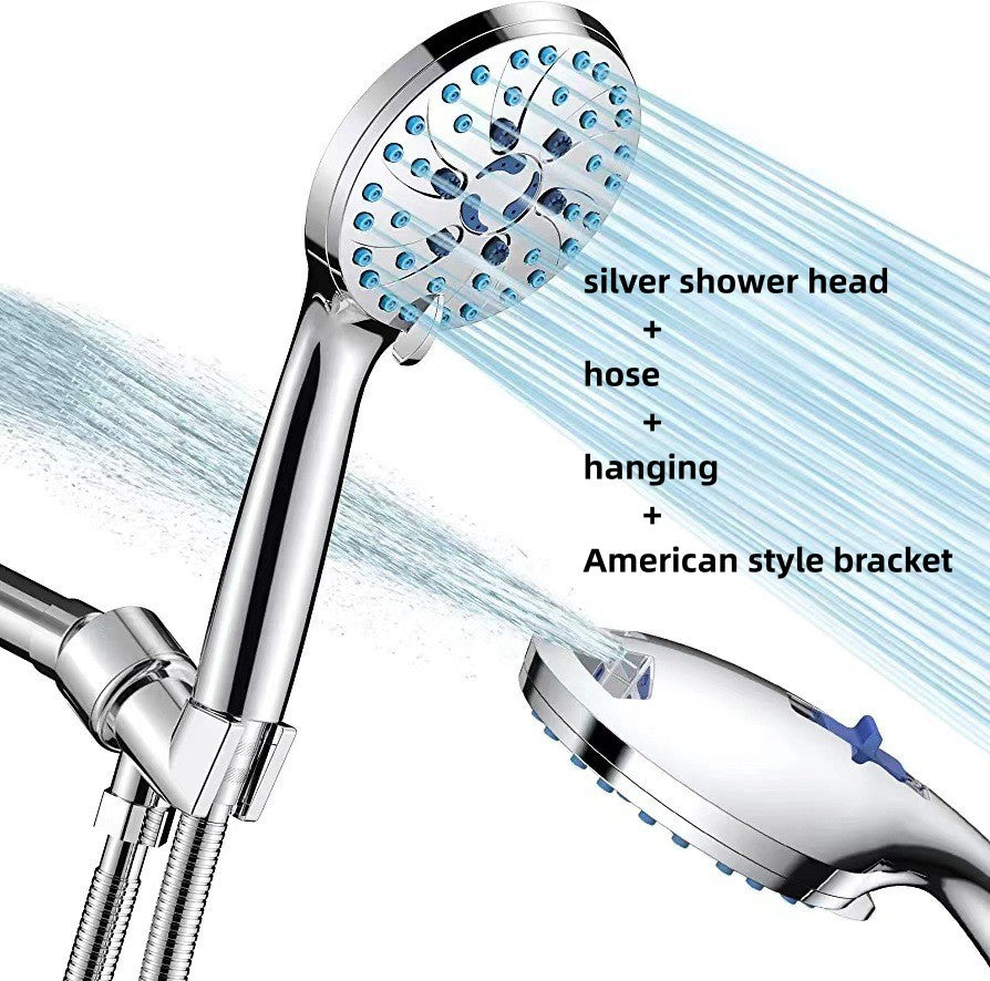 Multifunctional Shower Head with Pressurized Nozzle and Hose - Adjustable Spray Massage Rain