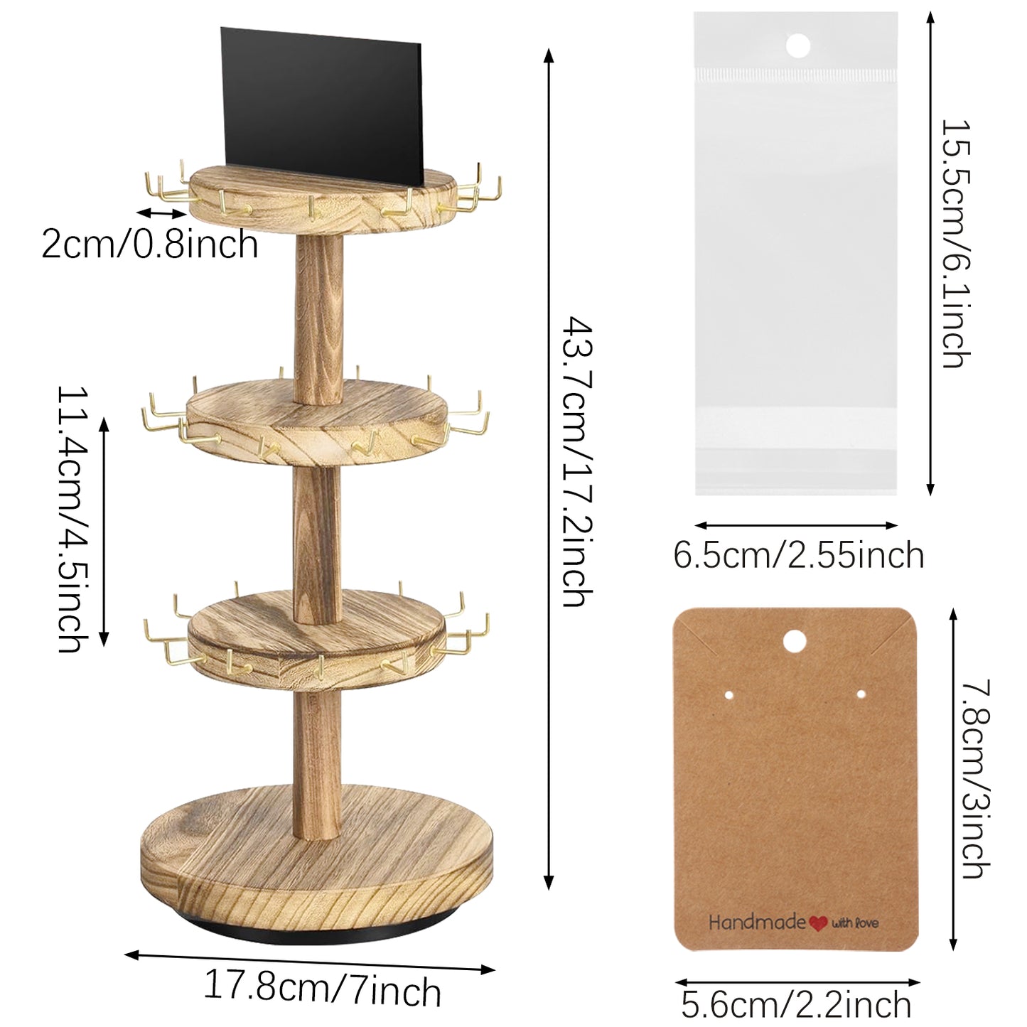 360 Rotating Earring Display Stands With 50 Holder Cards