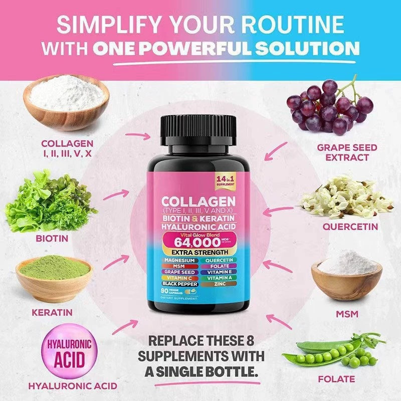 Collagen Capsules - Adult Dietary Supplement for Skin & Joint Health