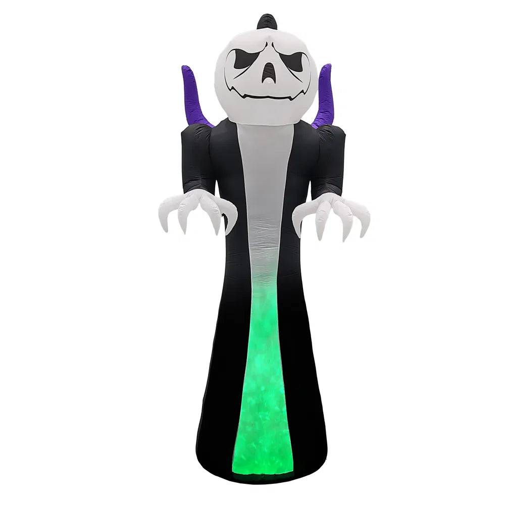 12FT Giant Grim Reaper Inflatable Halloween Decoration with LED Flame