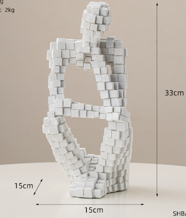 Modern Abstract Art Ornament for Home Decor - Resin Desktop Sculpture
