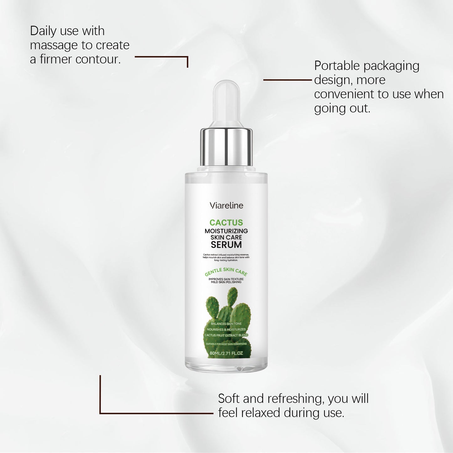 Cactus Moisturizing Lotion - 80ml Hydrating Face Skin Care