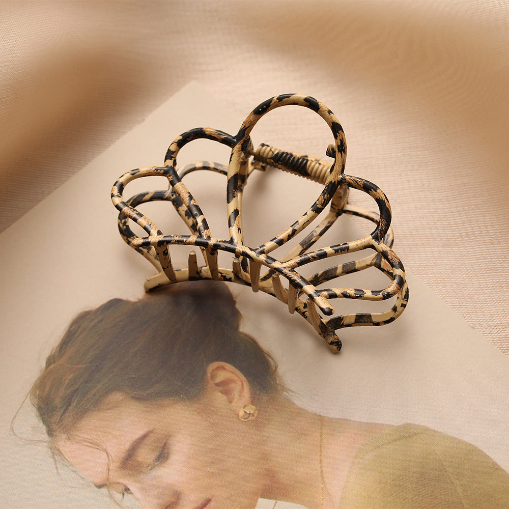 Metallic Leopard Hairpin for Women - Hair Accessory with Bowknot Design
