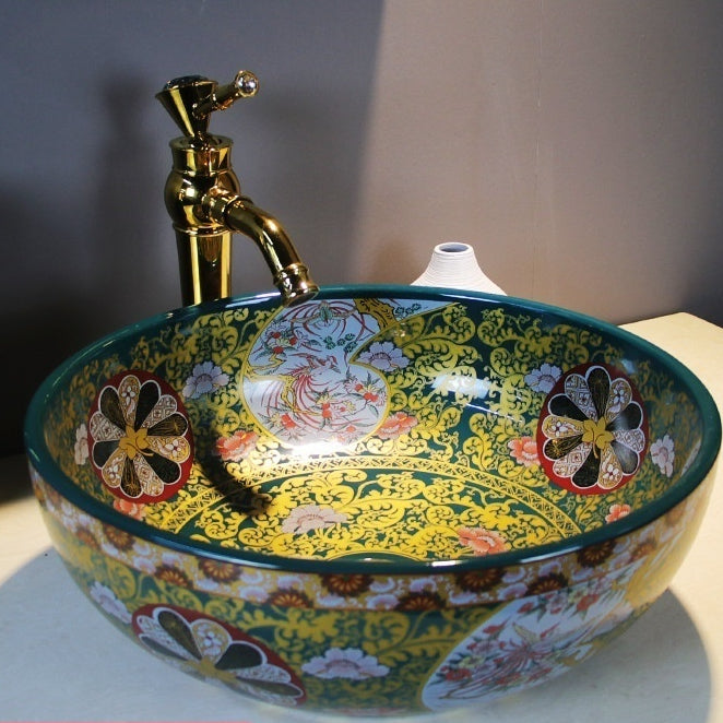 Artistic Ceramic Hand Washing Basin Retro Style - Multiple Variants