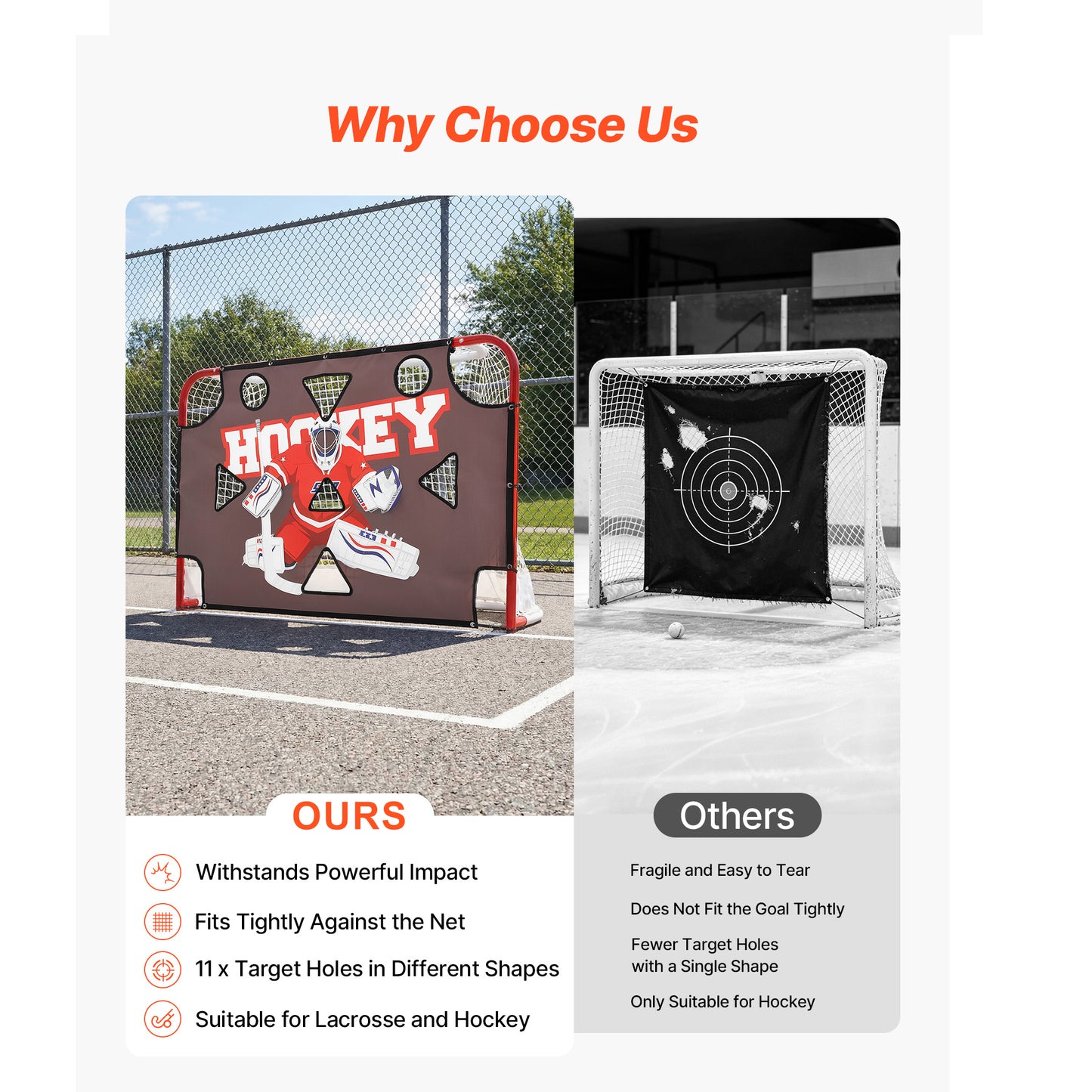 Street Hockey Goalie Shooting Target - Ice Hockey Practice Net for Shooting Accuracy