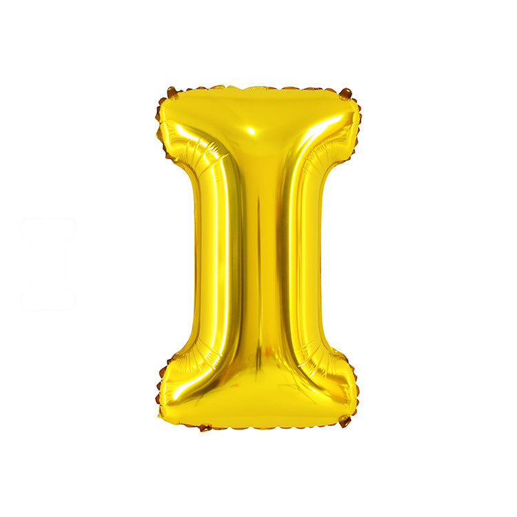 Gold Letter Balloon Set for Birthday Wedding Celebration - Aluminum Foil Party Decor