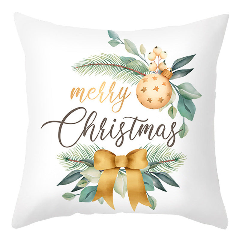 Christmas Pillow Cover Cartoon Letter Print Cushion Cover for Sofa & Office
