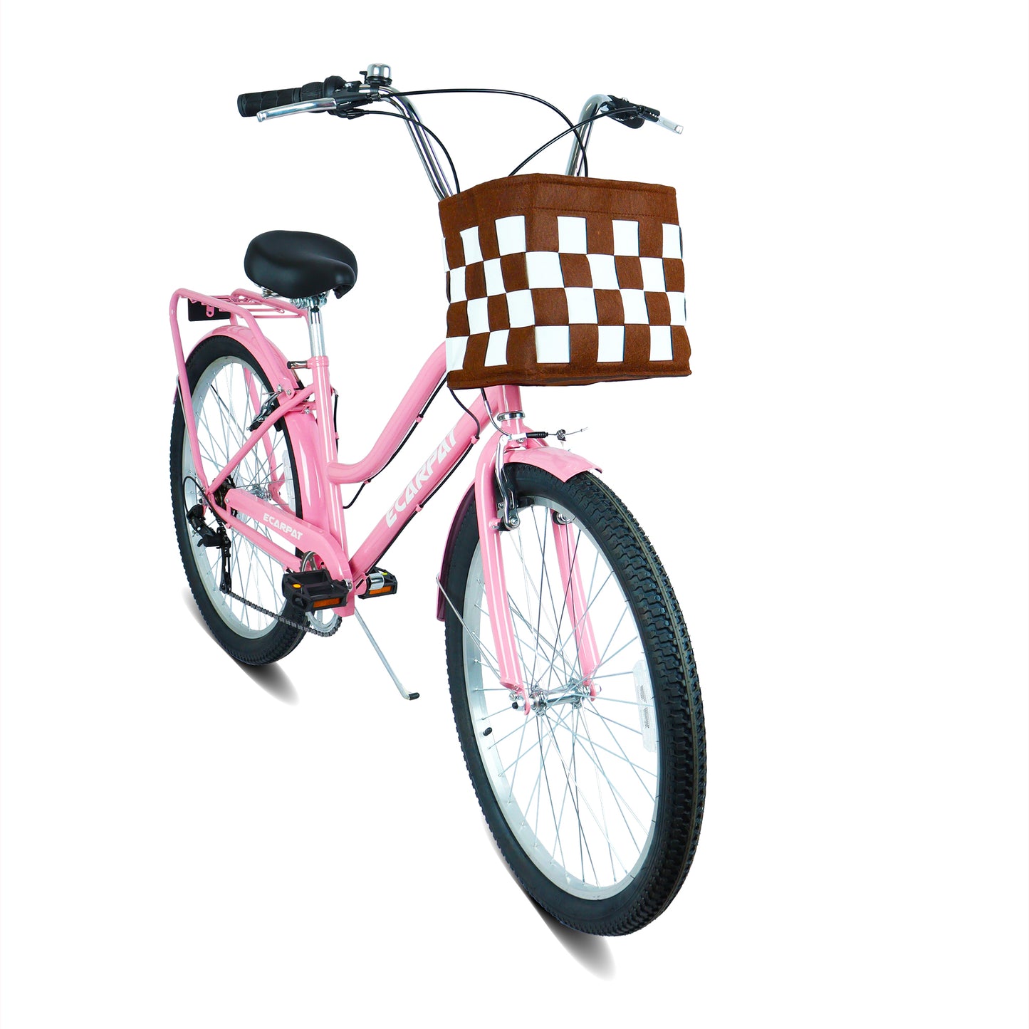 26 Inch City Commuter Bike with 7-Speed Drivetrain & Basket