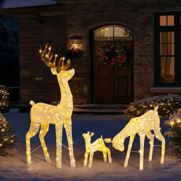 Lighted Christmas Reindeer Family Set - 3 Outdoor Decorations