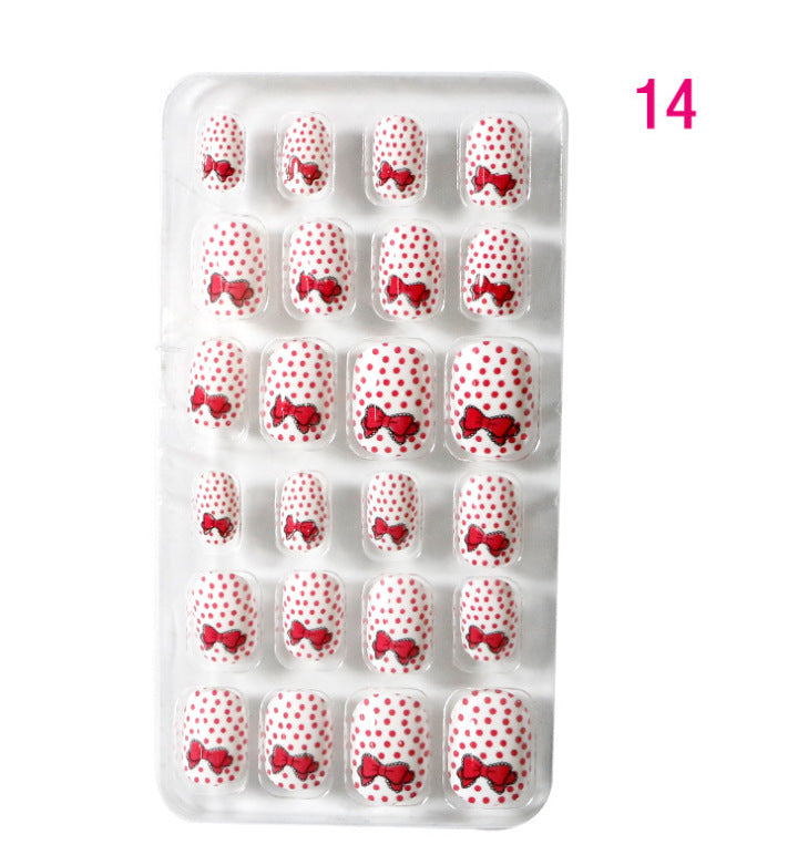 Children's Nail Art Stickers Patch Set - 24-Piece Kids Nail Tips