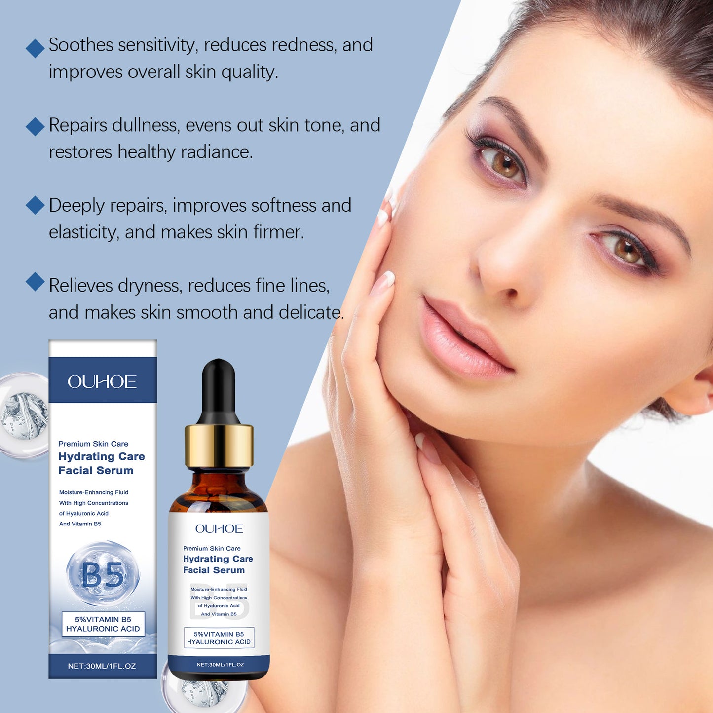 B5 Facial Moisturizing Serum with Hyaluronic Acid - 30ml Hydrating Essence