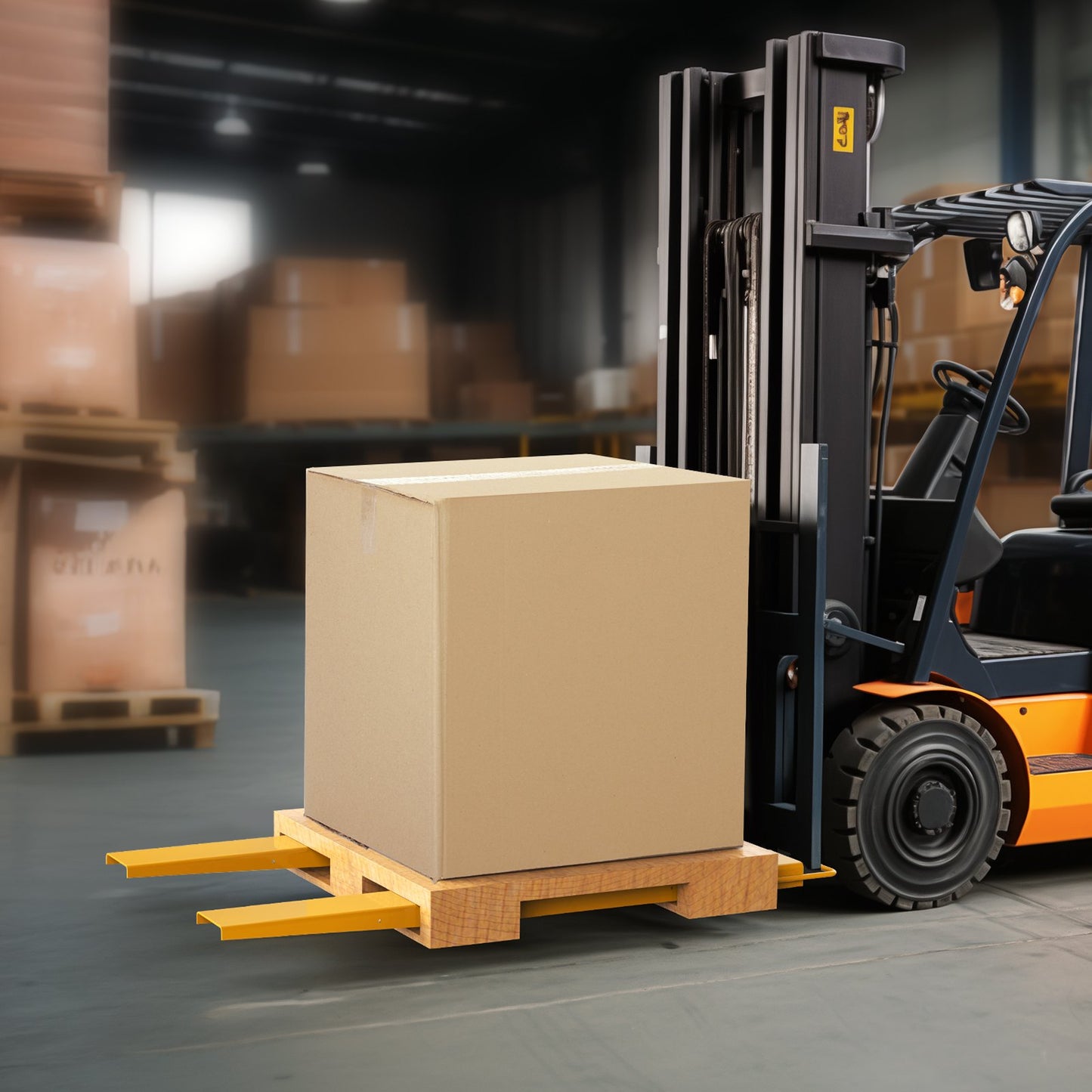 Heavy Duty Forklift Pallet Fork Extensions - 60 Inch Carbon Steel Attachments
