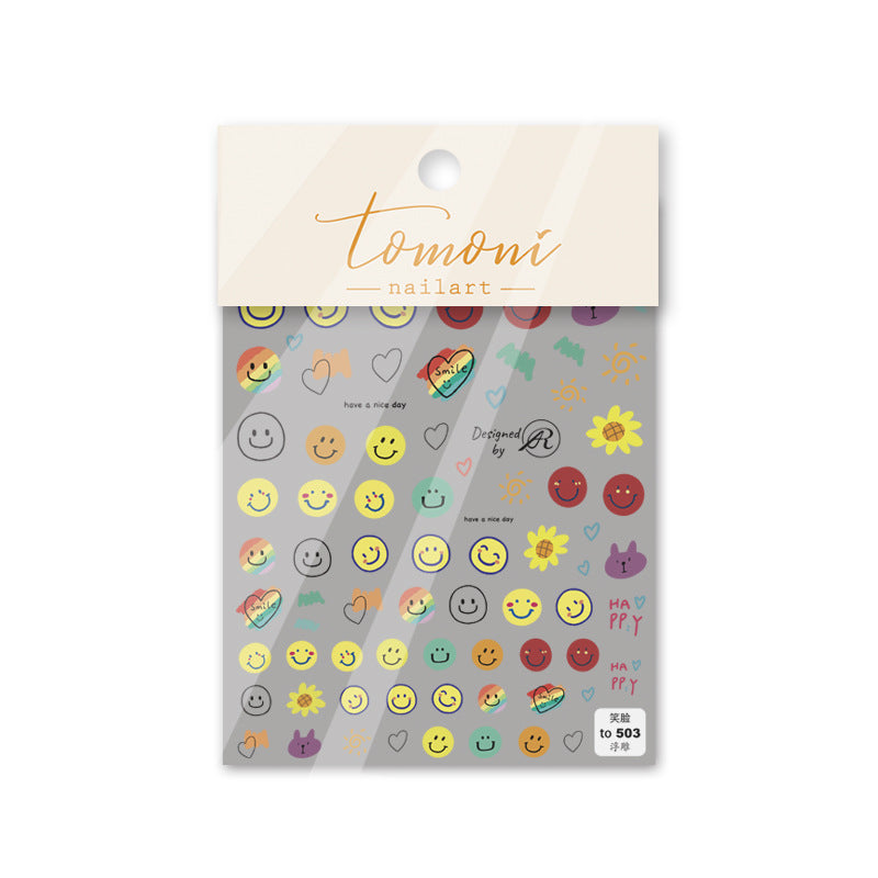 Nail Sticker Japanese Adhesive Nail Art Decals - Transparent, Relief Styles