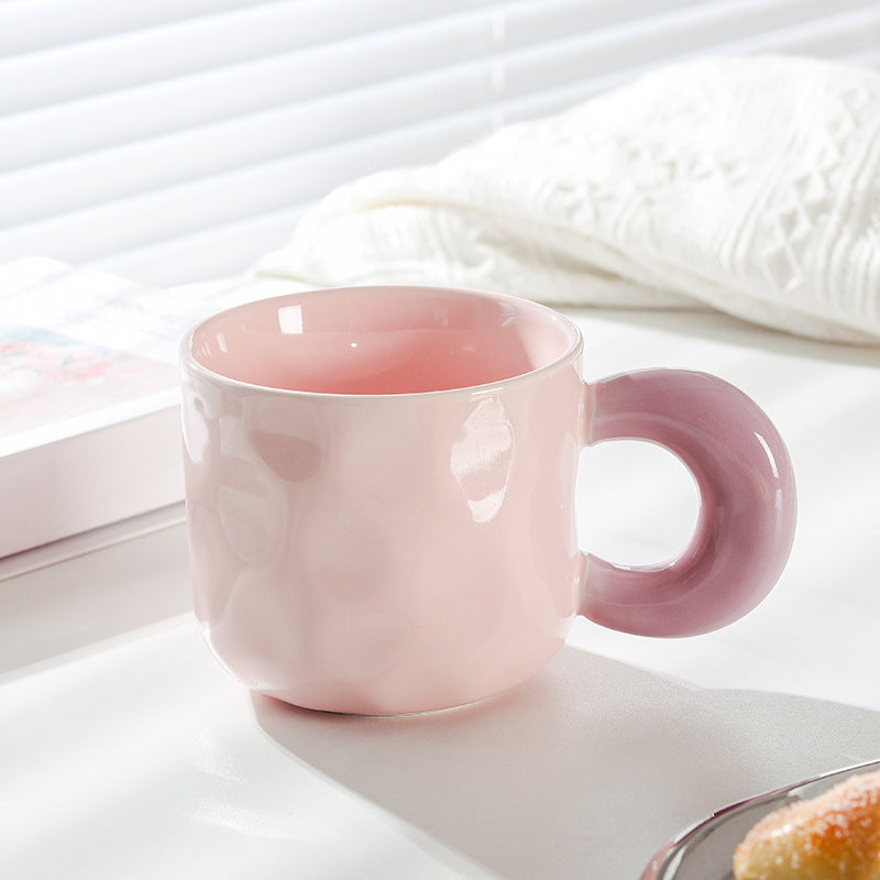 Cute Cartoon Ceramic Mug with Lid and Spoon - Multiple Colors & 500ml