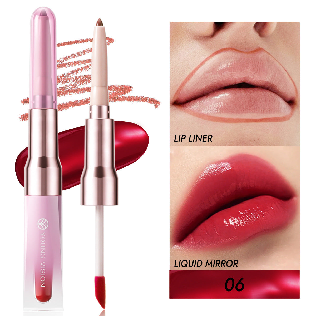 Multi-Purpose Lip Gloss Stick Set - Natural Colors, 0.2g & 5ml