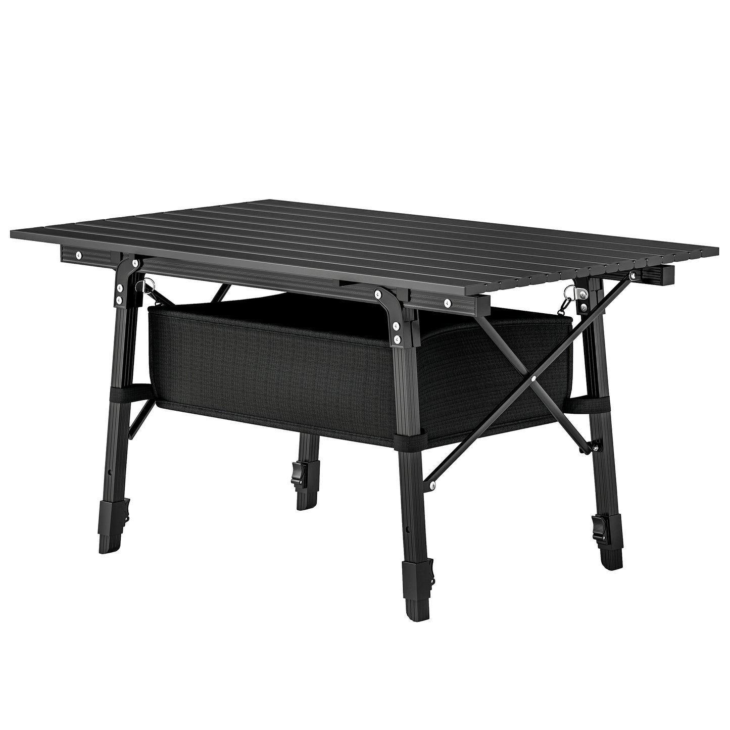 Portable Folding Camping Table with Storage Bag - Black