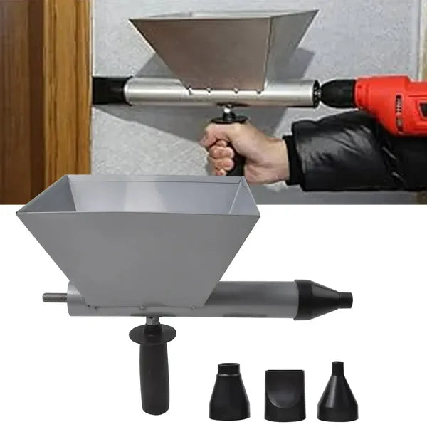 Cement Sprayer Gun with 4 Nozzles - Stainless Steel Hand Tool for Mortar & Plaster