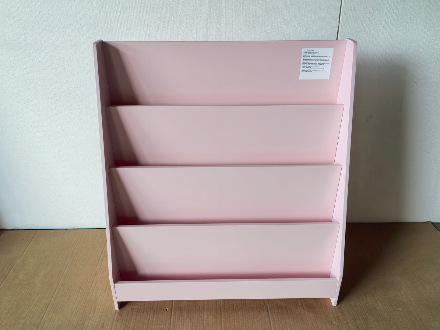 4-Tier Kids Bookshelf - Pink MDF Book Display Shelf