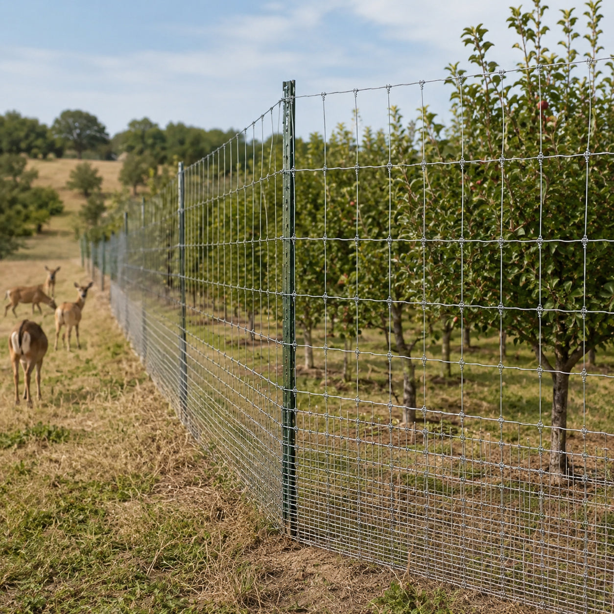 Heavy-Duty Galvanized Wire Fence - 5ft x 164ft for Cattle & Livestock