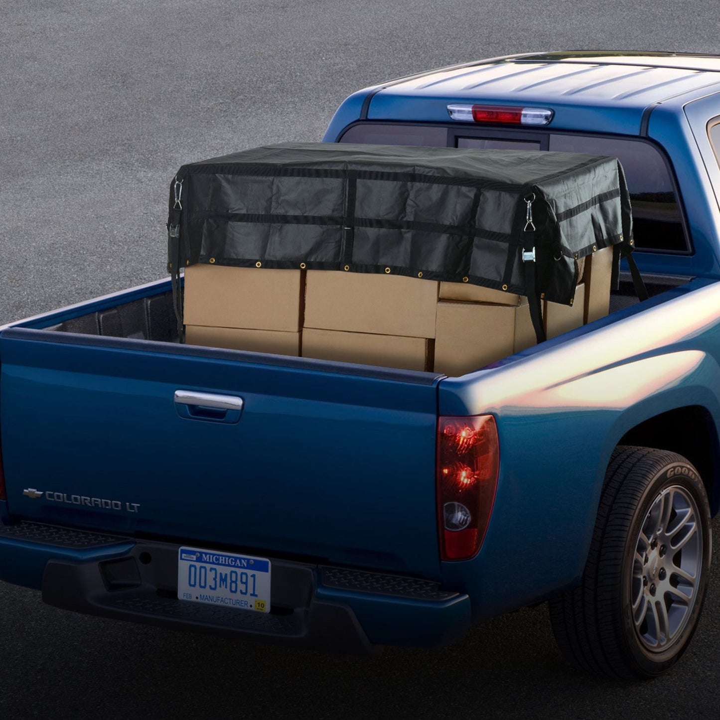 Heavy Duty Cargo Net 96x81 Inches with Adjustable Buckles & S-Hooks - Weatherproof Load-Bearing to 700 lbs