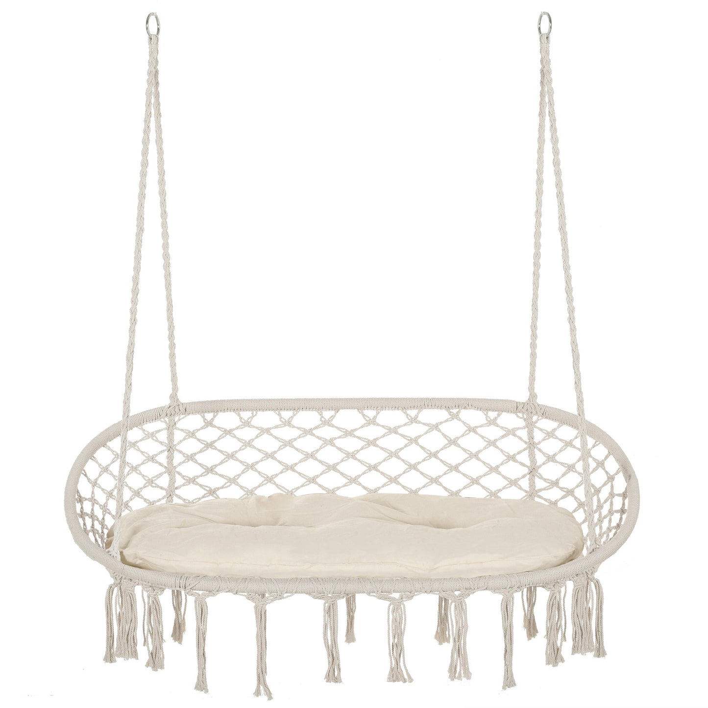 Macrame Hammock Chair - Soft Cushion for Indoor & Outdoor Use