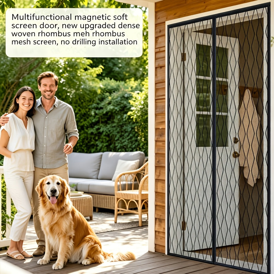 Magnetic Mosquito Screen Door Curtain - Fine Mesh, Pet Friendly, Easy Install