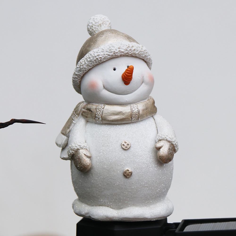 Outdoor Solar Snowman Landscape Light Garden Decor Waterproof Ground Lamp Christmas