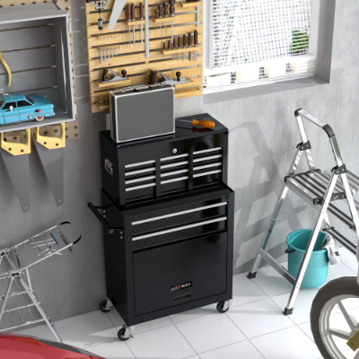 High Capacity Rolling Tool Chest with 8 Drawers and Lockable Storage